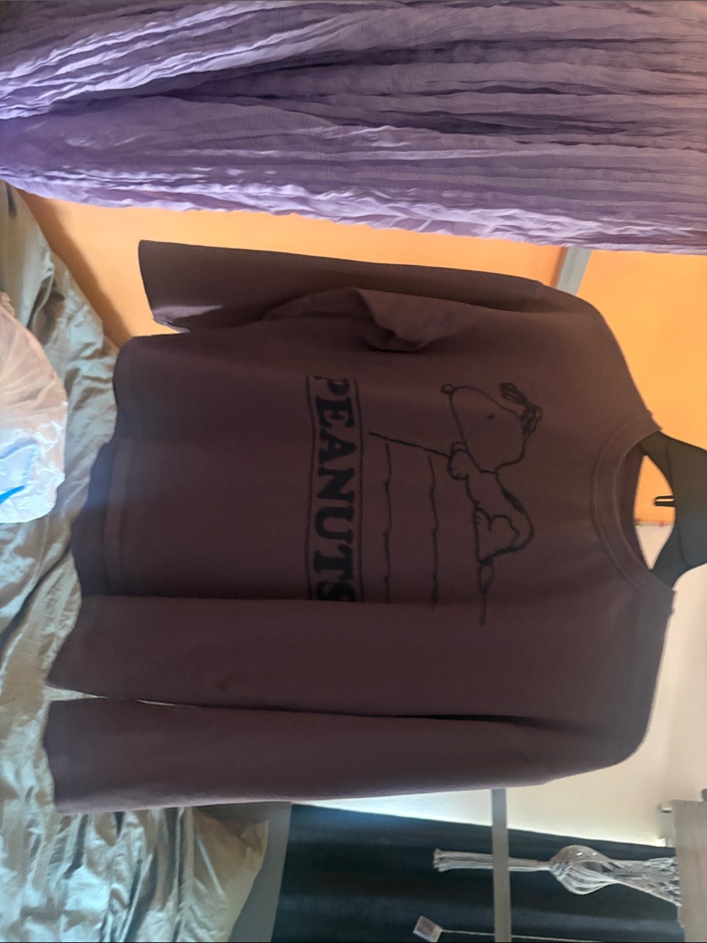 Zara Peanuts Graphic Tee - Plum